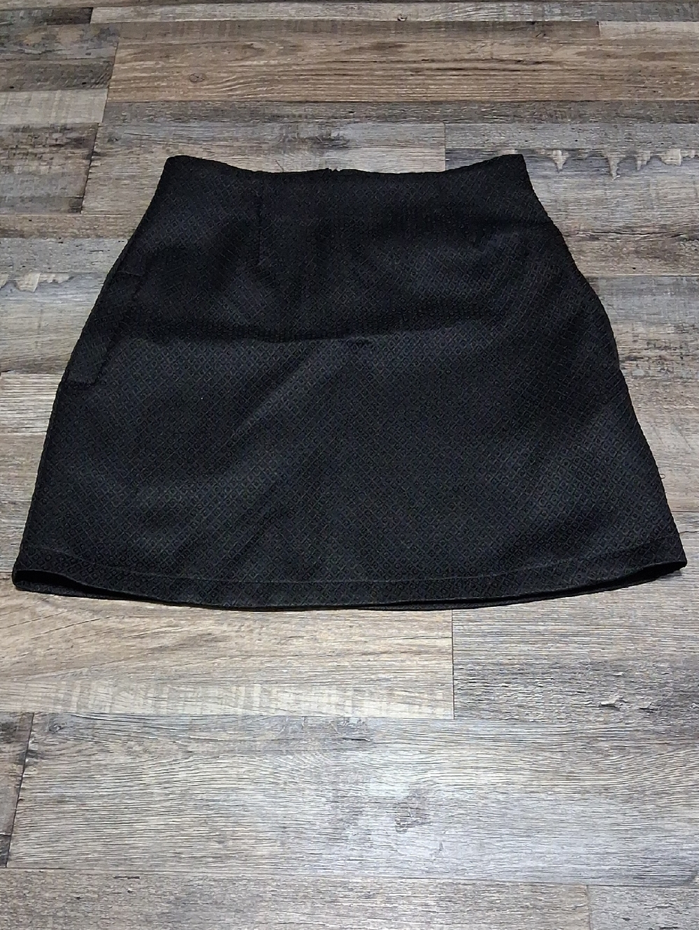 High-Waist Black Mini Skirt with Subtle Texture